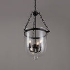 Rustic Black Metal 3-Light Pendant Light with Glass Shades