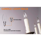 Rustic Candle-Style Linear Chandelier with Hemp Rope Detail