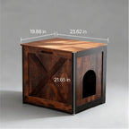 Rustic Farmhouse Cat Litter Box Cabinet With Side Table Top