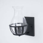 Rustic Glass Barn Wall Light Sconce - Hardwired Ambient Lighting