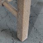 Rustic Oak Dining Chair with Removable Off-White Slipcover