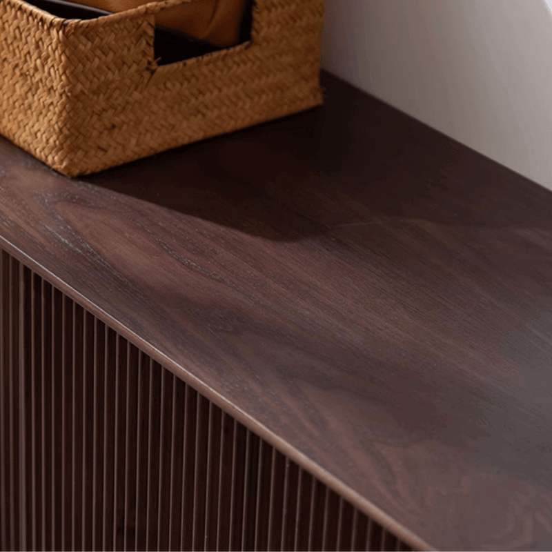 Rustic Pine Wood Shoe Storage Bench With Sliding Doors