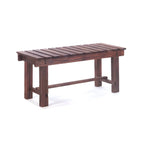 Rustic Solid Spruce Bench with Distressed Finish and H-Frame Support