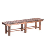 Rustic Solid Spruce Bench with Distressed Finish and H-Frame Support