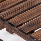 Rustic Solid Spruce Bench with Distressed Finish and H-Frame Support