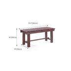 Rustic Solid Spruce Bench with Distressed Finish and H-Frame Support Dimensions