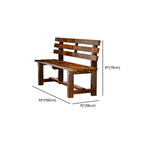 Rustic Solid Wood Outdoor Bench with Sculptural Backrest and Waterproof Finish Dimensions