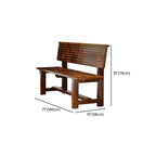 Rustic Solid Wood Outdoor Bench with Sculptural Backrest and Waterproof Finish Dimensions