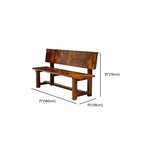 Rustic Solid Wood Outdoor Bench with Sculptural Backrest and Waterproof Finish Dimensions