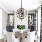 Rustic Wood and Crystal 5-Light Candle-Style Chandelier