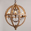 Rustic Wood and Crystal 5-Light Candle-Style Chandelier Main Product Image