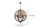 Rustic Wood and Crystal 5-Light Globe Chandelier Dimensions