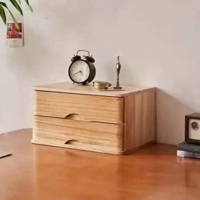 Rustic Wood Desktop Filing Cabinet Series With Shelf Storage