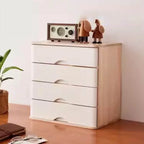 Rustic Wood Desktop Filing Cabinet Series With Shelf Storage