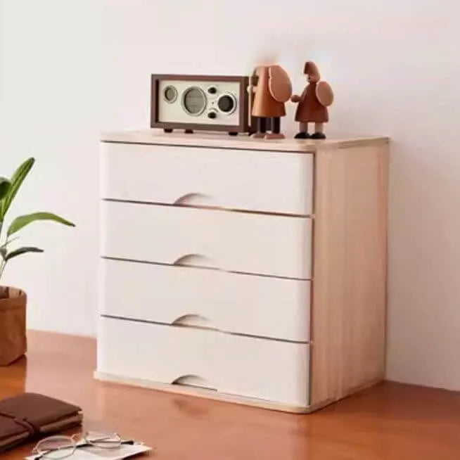 Rustic Wood Desktop Filing Cabinet Series With Shelf Storage