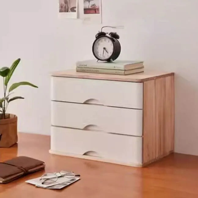 Rustic Wood Desktop Filing Cabinet Series With Shelf Storage