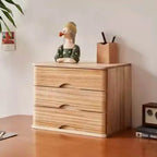 Rustic Wood Desktop Filing Cabinet Series With Shelf Storage