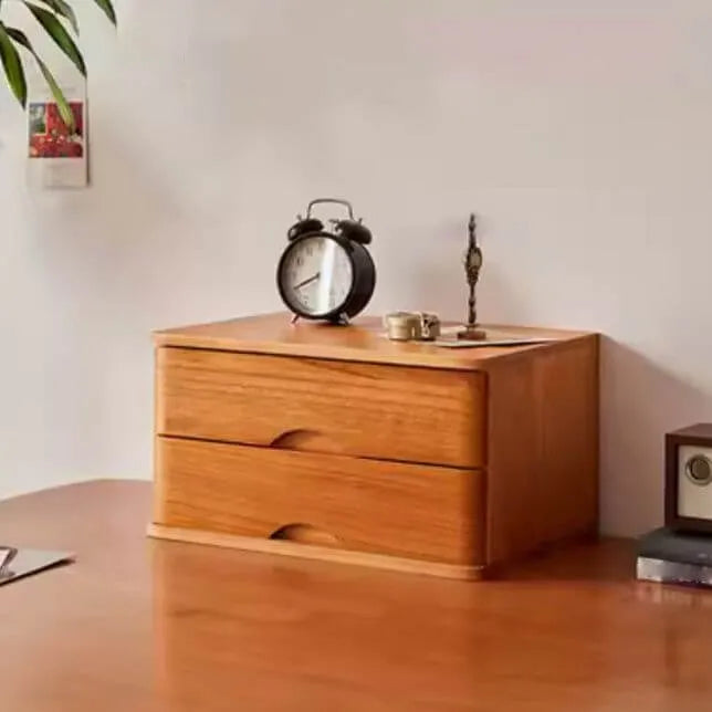 Rustic Wood Desktop Filing Cabinet Series With Shelf Storage