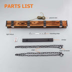 Rustic Wood Linear Island Pendant Light with Adjustable Chain