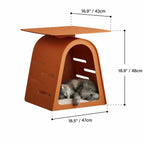 Saddle Leather Arched Side Table, Multifunctional Pet-Friendly Nightstand Dimensions