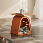 Saddle Leather Arched Side Table, Multifunctional Pet-Friendly Nightstand Main Product Image