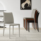 Saddle Leather Dining Chair Series with Sculpted Curves and Stackable Form