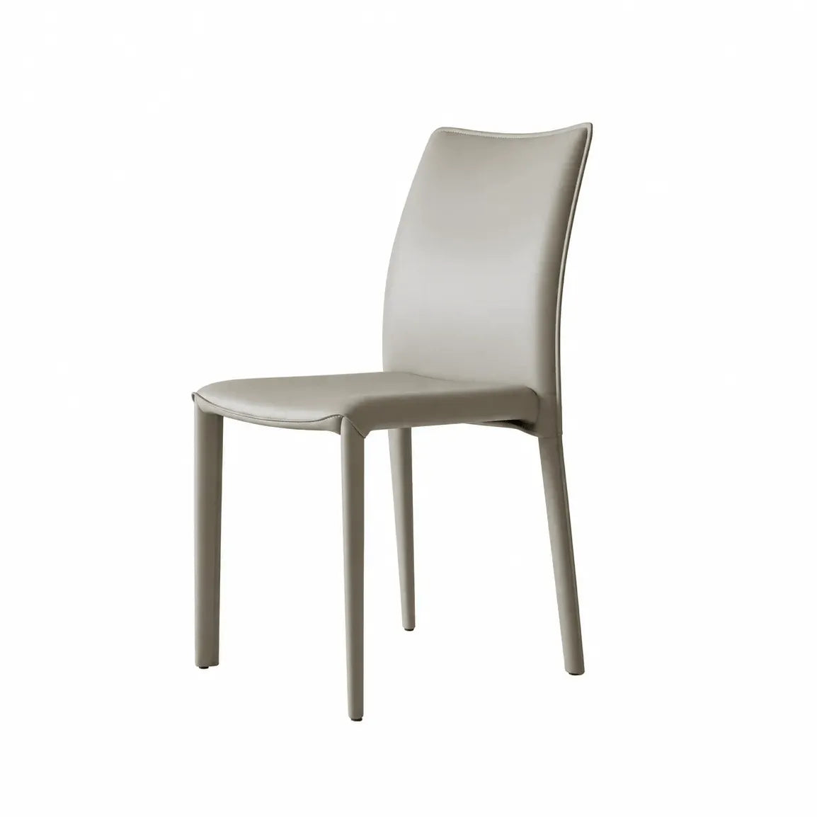 Saddle Leather Dining Chair Series with Sculpted Curves and Stackable Form