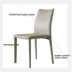 Saddle Leather Dining Chair Series with Sculpted Curves and Stackable Form