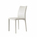 Saddle Leather Dining Chair Series with Sculpted Curves and Stackable Form