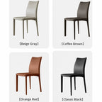 Saddle Leather Dining Chair Series with Sculpted Curves and Stackable Form