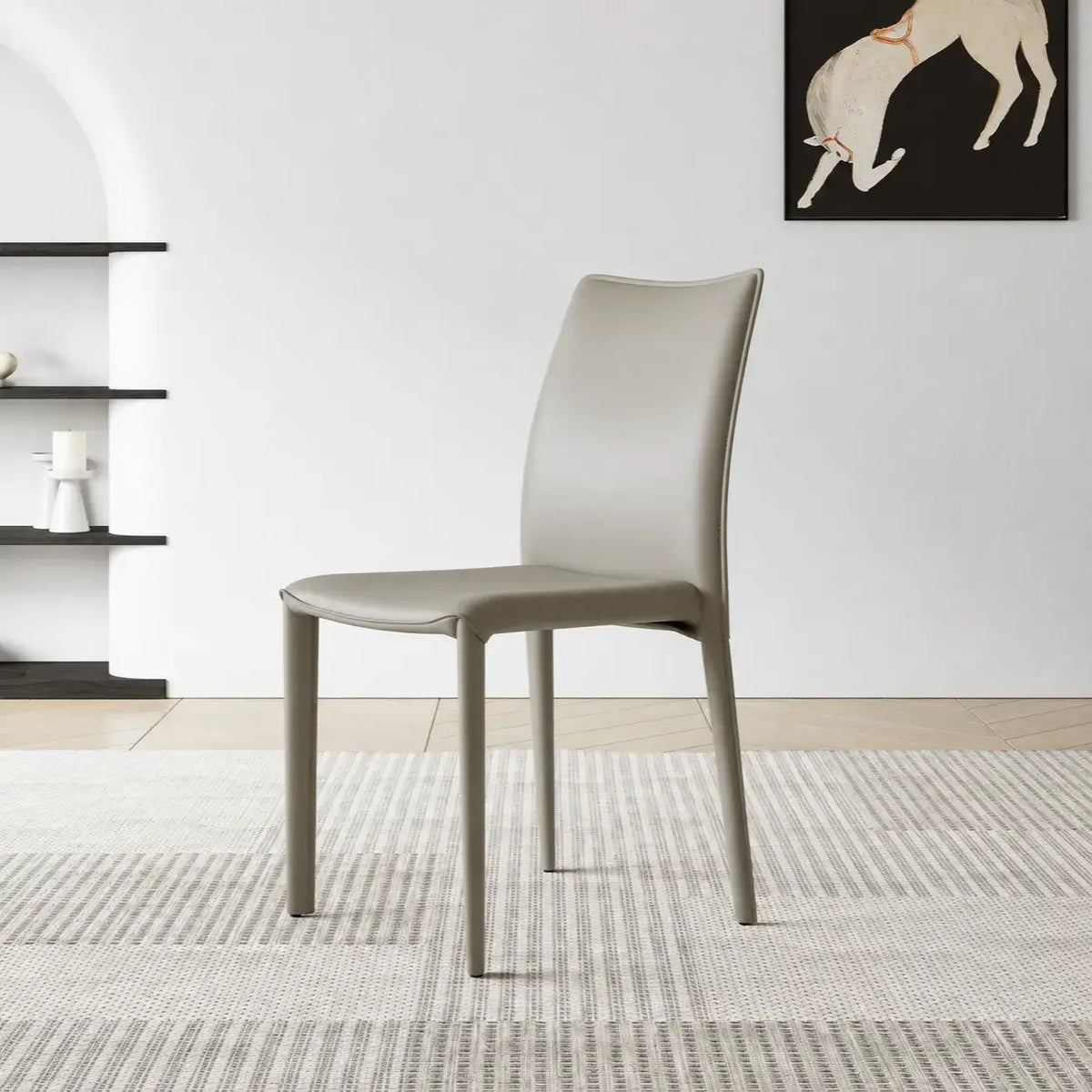 Saddle Leather Dining Chair Series with Sculpted Curves and Stackable Form Main Product Image Hauptbild