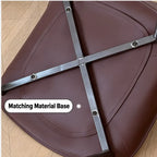 Saddle Leather Dining Chair with Sculpted Back and Slim Metal Legs