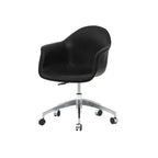 Saddle Leather Office Chair with Sculpted C-Curve Back and Swivel Lift Base