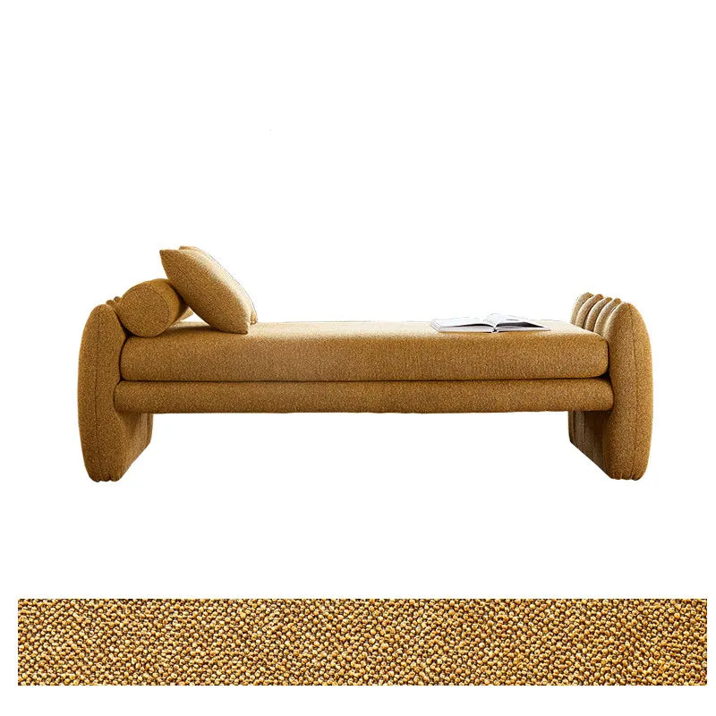 Scalloped Fabric Bedroom Bench with Solid Wood Frame and High-Density Cushioning
