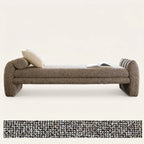 Scalloped Fabric Bedroom Bench with Solid Wood Frame and High-Density Cushioning
