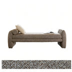 Scalloped Fabric Bedroom Bench with Solid Wood Frame and High-Density Cushioning