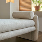Scalloped Fabric Bedroom Bench with Solid Wood Frame and High-Density Cushioning