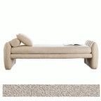 Scalloped Fabric Bedroom Bench with Solid Wood Frame and High-Density Cushioning