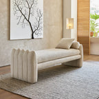 Scalloped Fabric Bedroom Bench with Solid Wood Frame and High-Density Cushioning Main Product Image