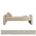 Scalloped Fabric Bedroom Bench with Solid Wood Frame and High-Density Cushioning