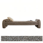 Scalloped Fabric Bedroom Bench with Solid Wood Frame and High-Density Cushioning