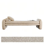 Scalloped Fabric Bedroom Bench with Solid Wood Frame and High-Density Cushioning