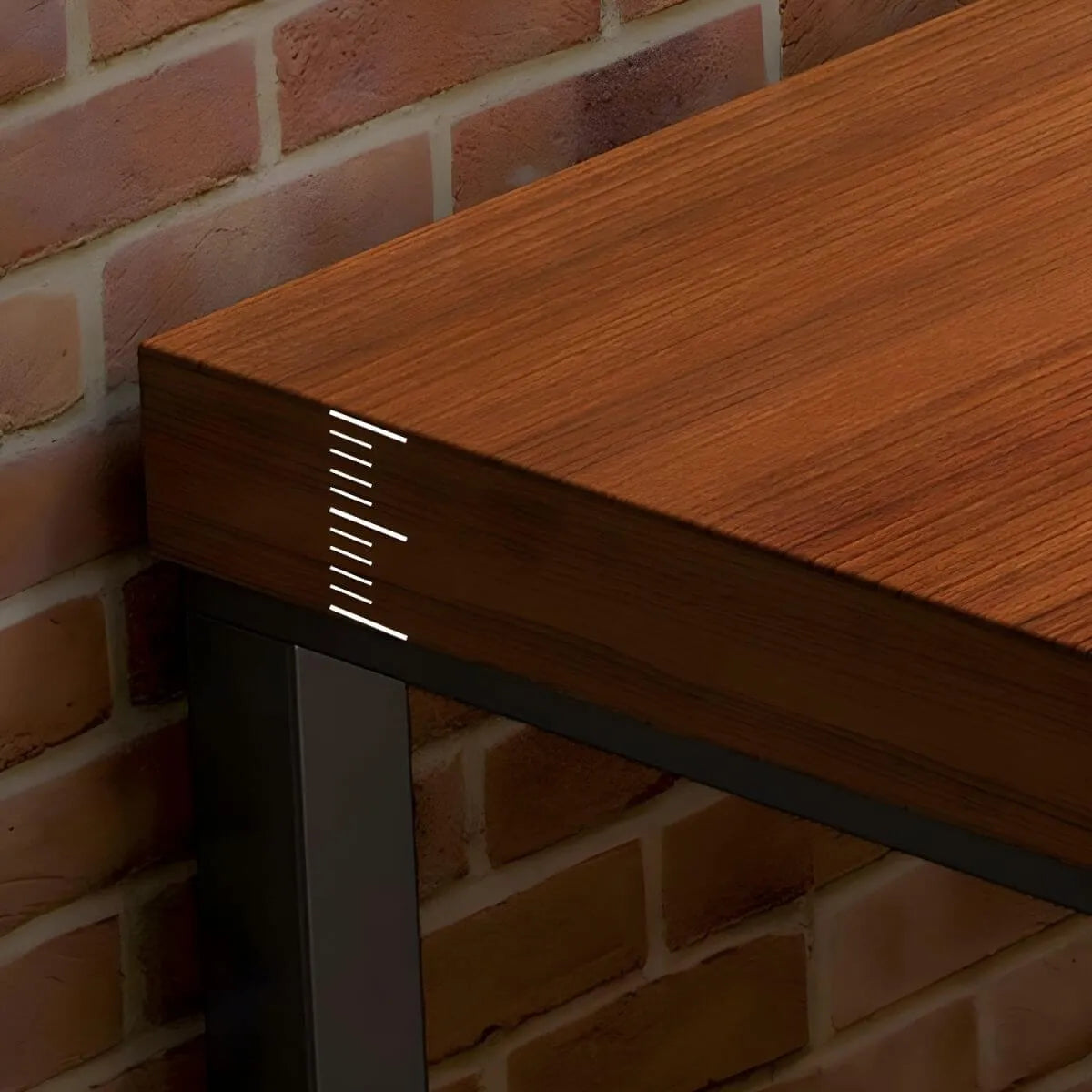 Scandinavian Bar Table with Wood Top and Steel Trestle Base