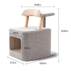 Scandinavian Cat Cave Lounge Chair With Scratcher and Wood Frame