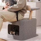 Scandinavian Cat Cave Lounge Chair With Scratcher and Wood Frame