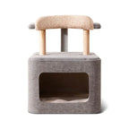 Scandinavian Cat Cave Lounge Chair With Scratcher and Wood Frame
