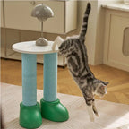 Scandinavian Cat Scratching Tree With Bed and Tabletop Platform Main Product Image