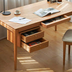 Scandinavian Cherry Wood Desk With Optional Cabinet