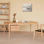 Scandinavian Cherry Wood Desk With Optional Cabinet Main Product Image