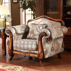 Scandinavian Cotton Blend Curved Sofa with Rolled Arms and Camelback Design